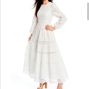 Long Sleeve Eyelet Maxi Dress
